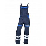 Reflexní montérkové pracovní kalhoty s laclem COOL TREND, tmavě modro/modré