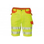 Výstražné dvoubarevné kraťasy CRV LATTON, HV žluto-oranžové
