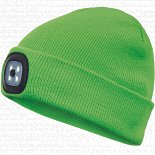 Zimní pletená čepice s LED lampou DEEL LED, limetková
