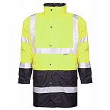 Zimní reflexní dvoubarevná bunda 4v1 HI-VIZ, žlutá