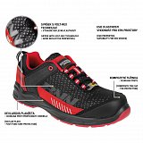 další vyobrazení Bezpečnostní polobotka BNN LUMINO S1P ESD NM LOW, černo-červená