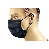 další vyobrazení Černá textilní rouška HIGHSAFE+ SE STŘÍBREM, za uši, pratelná 