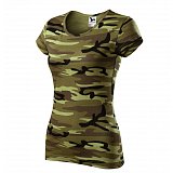 další vyobrazení Dámské maskované triko Malfini CAMOUFLAGE C22, zeleno-hnědé