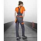 další vyobrazení Dámské pracovní kalhoty s laclem COOL TREND, šedo/oranžové