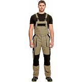 další vyobrazení Letní montérkové pracovní kalhoty s laclem MAX SUMMER, písková/černá