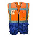 další vyobrazení Manažerská výstražná dvoubarevná vesta Portwest WARSAW, oranžová/navy