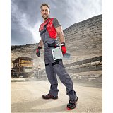 další vyobrazení Montérkové pracovní kalhoty s laclem COOL TREND, šedo/černé