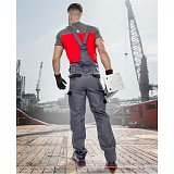 další vyobrazení Montérkové pracovní kalhoty s laclem COOL TREND, šedo/černé