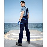 další vyobrazení Montérkové pracovní kalhoty s laclem COOL TREND, tmavě modro/modré