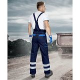 další vyobrazení Reflexní montérkové pracovní kalhoty s laclem COOL TREND, tmavě modro/modré