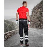 další vyobrazení Reflexní montérkové pracovní pasové kalhoty COOL TREND, černo/šedé