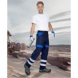 další vyobrazení Reflexní montérkové pracovní pasové kalhoty COOL TREND, tmavě modro/modré