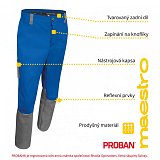 další vyobrazení Svářečské pasové kalhoty CHAMEO MAESTRO WR5, royal/tm.šedá	