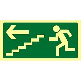 další vyobrazení Tabulka Únikové schodiště vlevo dolů, 20x10 cm, fotoluminiscenční, plast