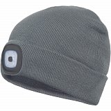 další vyobrazení Zimní pletená čepice s LED lampou DEEL LED, šedá