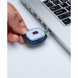 další vyobrazení Zimní pletená čepice s LED lampou DEEL LED, zelená kamufláž